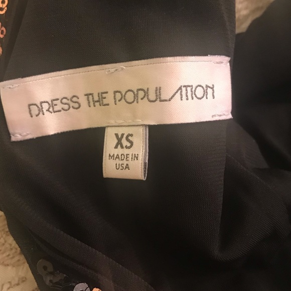 Dress the population sequin midi dress rose black - Picture 6 of 8